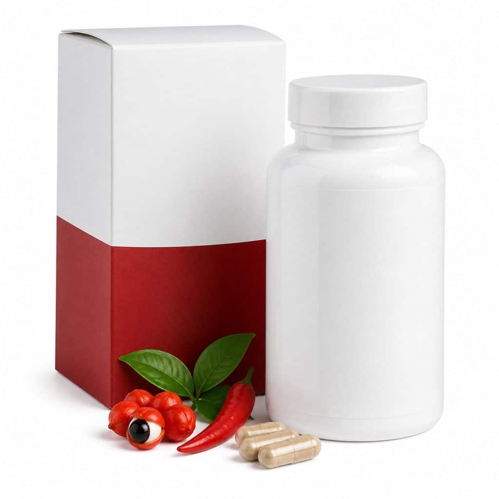 Complexe guarana, thé vert et Cayenne en gélules présenté seul