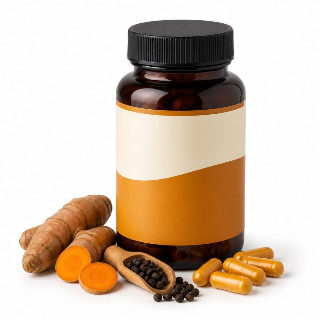 Curcuma et poivre noir en gélules présenté seul