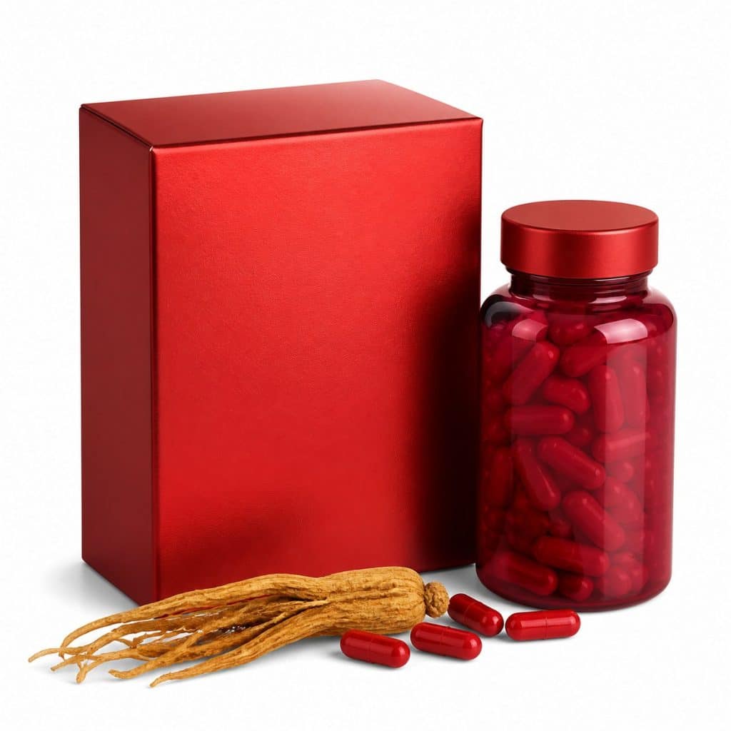 Ginseng rouge de Corée en gélules présenté seul