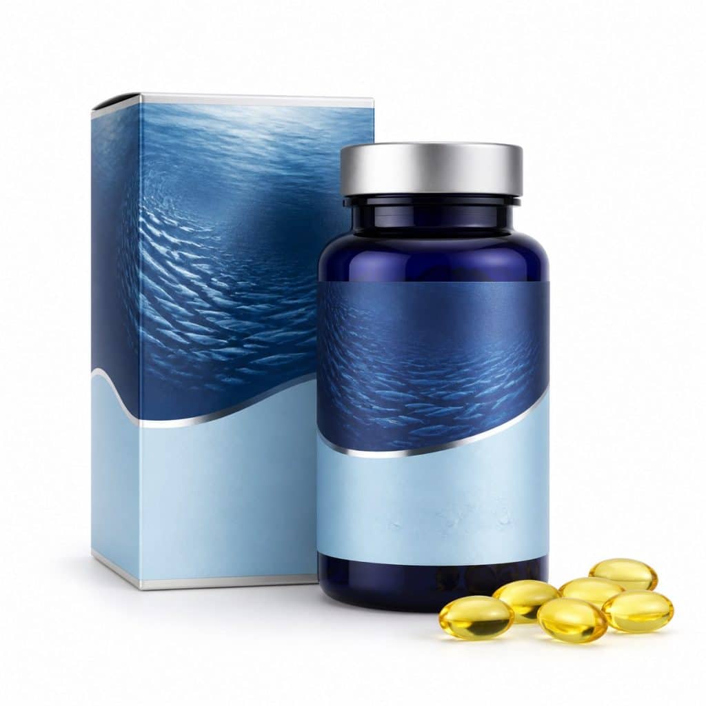 Oméga-3 DHA en capsules marines présenté seul