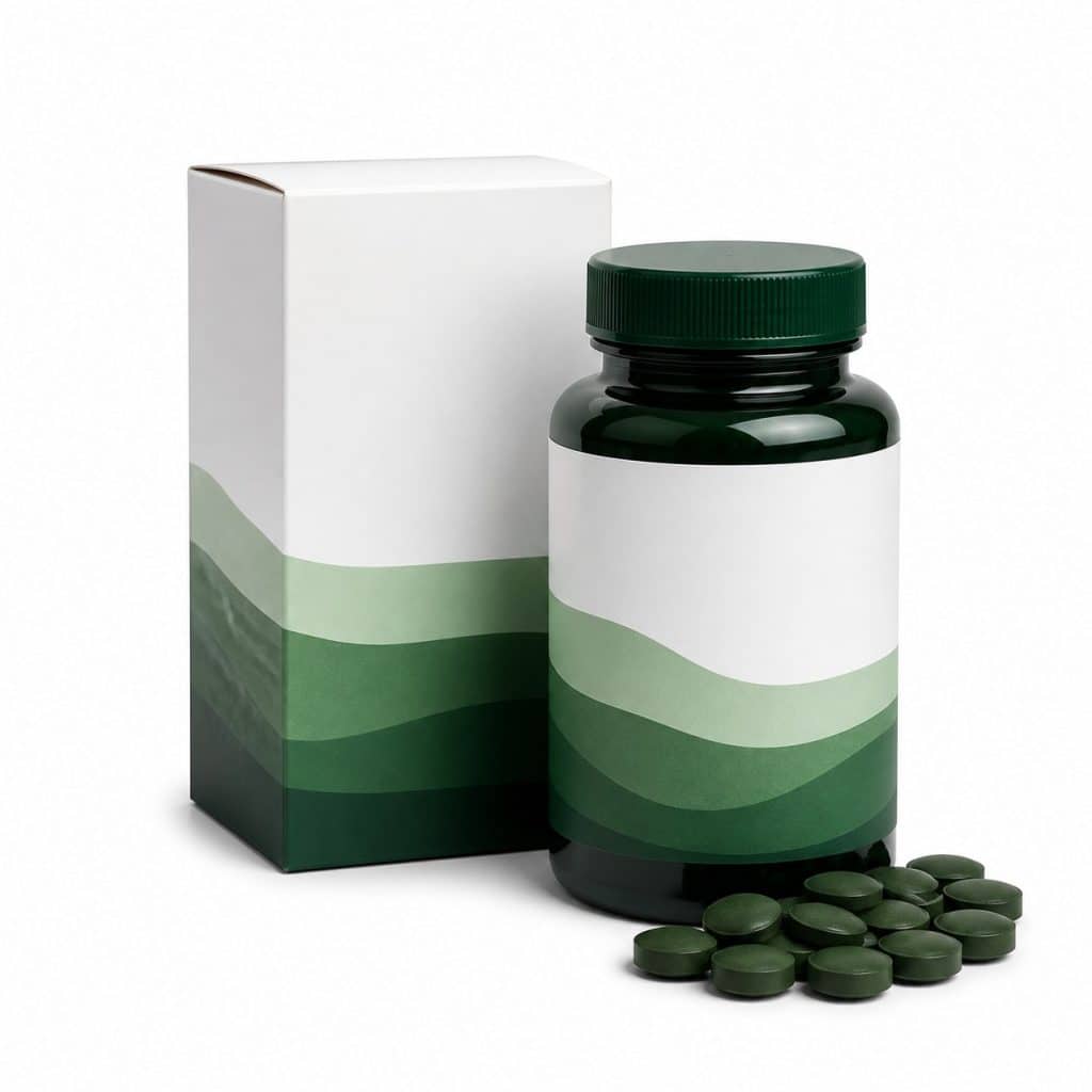 Spiruline biologique en comprimés présenté seul