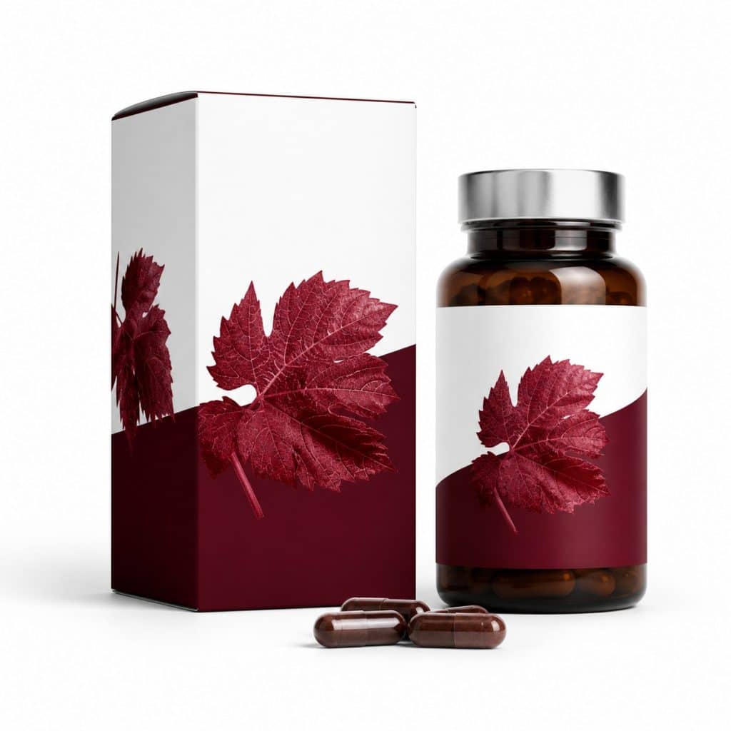 Vigne rouge en gélules présenté seul
